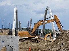 Construction of the new Frederick Douglass Bridge