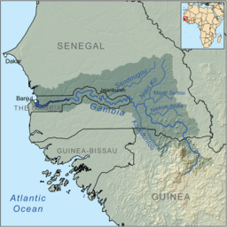 Мапа на реката Гамбија
