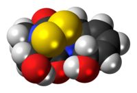 Space-filling model of the gliotoxin molecule{{{画像alt1}}}