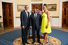 President Joseph Kabila with U.S. President Barack Obama in August 2014 Joseph Kabila with Obamas 2014.jpg