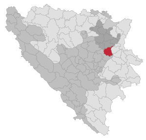 Lage der Gemeinde Kladanj in Bosnien und Herzegowina (anklickbare Karte)