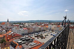 Town square seen from the castle tower