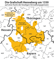 Die Grafschaft Henneberg um 1350