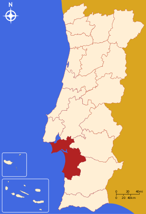 Округ Сетубал на карте