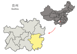 첸둥난 먀오족 둥족 자치주 지도