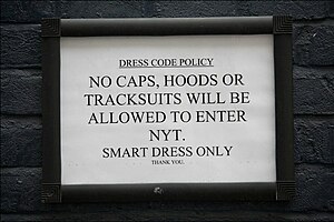 Dress code as seen at a London Club in the Soh...