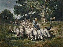 丘の羊の群れ　(1881)」