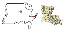 Location of Delta in Madison Parish, Louisiana.
