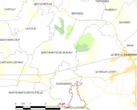 Mapa obce Saint-Martin-de-Blagny