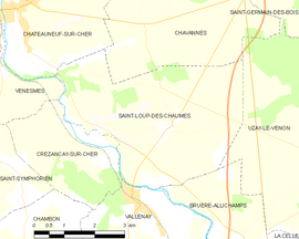 Mapa obce Saint-Loup-des-Chaumes