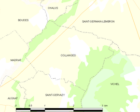 Poziția localității Collanges