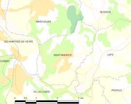 Mapa obce Saint-Maurice