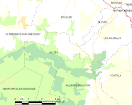 Mapa obce Louzes