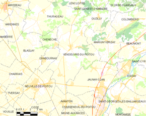 Poziția localității Vendeuvre-du-Poitou