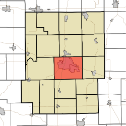 Map highlighting Wayne Township, Kosciusko County, Indiana.svg