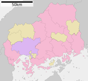 福山藩の砂留の位置（広島県内）