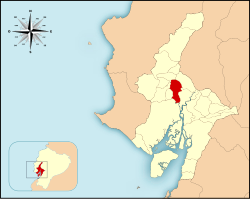 Location of the Daule Canton within Ecuador.