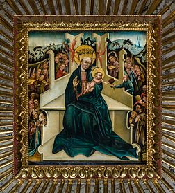 Nossa Senhora com seis dedos, imagem milagrosa da segunda metade do século XV por um pintor anônimo, na igreja paroquial e de peregrinação de Maria Laach am Jauerling, Baixa Áustria. (definição 3 499 × 3 869)