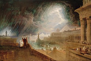 John Martin's painting of the plague of hail a...