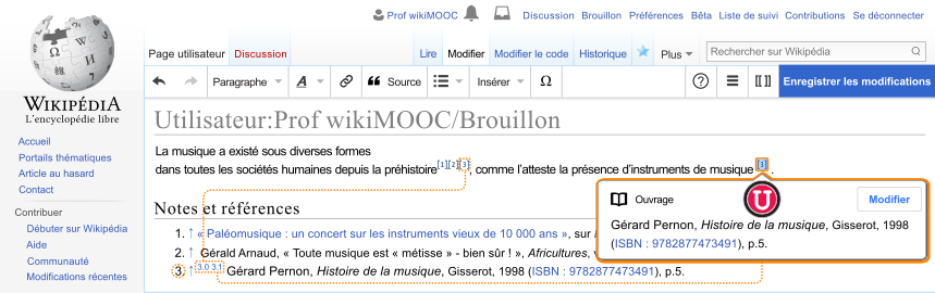 Fig. 10. Résultat de la réutilisation d'une référence avec l'éditeur visuel. [U]