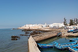 Médina d'Essaouira et ses remparts, depuis le port