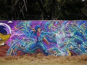 Graffiti mural de Trunks du futur à Aguascalientes, au Mexique.