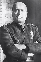 Benito Mussolini, who titled himself Duce and ruled the country from 1922 to 1943 Mussolini mezzobusto.jpg