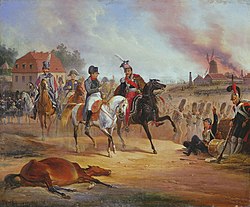 Napoleon and Poniatowski at Leipzig, painted by January Suchodolski