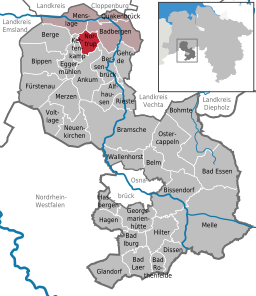 Läget för kommunen Nortrup i Landkreis Osnabrück