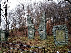 Damaged World War II monument