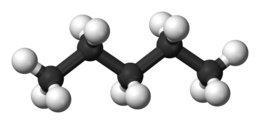 modello tridimensionale di una molecola del n-pentano