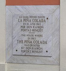 targa dedicata alla Piña colada