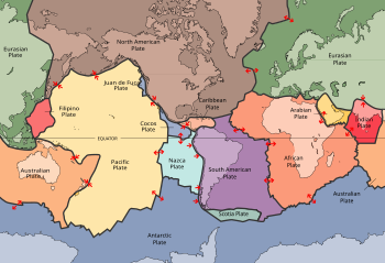 Plates in the crust of Earth Plates tect2 en.svg