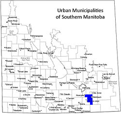 The Location of the RM of Hanover in southern Manitoba