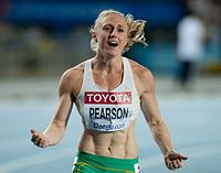 Sally McLellan – auf dem Foto als Weltmeisterin 2011 unter ihrem neuen Namen Sally Pearson – kam auf den fünften Platz