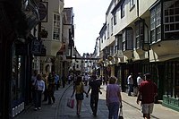 Stonegate is pedestrianised during the day. Stonegate in York - geograph.org.uk - 1261035.jpg