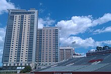 Student Village II with Student Village I in the background, as viewed from Nickerson Field Student Village II at Boston University.jpg