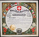 Stock certificate of the Swiss Hall Association, 1909