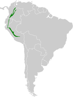 Distribución geográfica de la tangara carafuego.