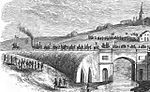 A parade of trains opens the Stockton and Darlington Railway in 1825