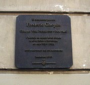 Plaque, Barcelona, Spain, commemorating Chopin's 1838 and 1839 visits