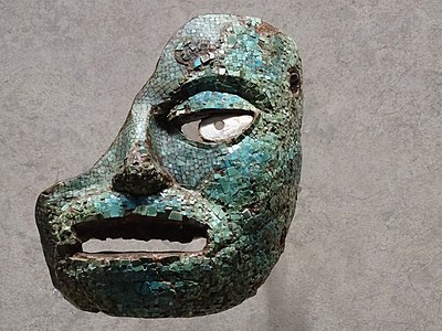 Mască care provine de la Oaxaca, expusă în Muzeul Național de Antropologie al Mexicului