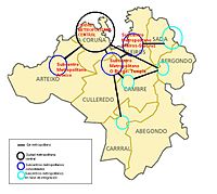 Mapa da área metropolitana da Corunha