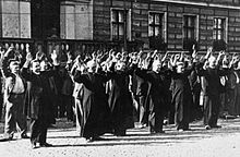 Bydgoszcz 1939 Polish priests and civilians at the Old Market, 9 September 1939 Bydgoszcz 1939 Polish priests and civilians at the Old Market.jpg