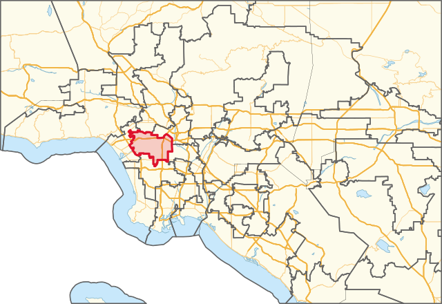 Description de l'image California's 37th congressional district in Greater Los Angeles (since 2023).svg.