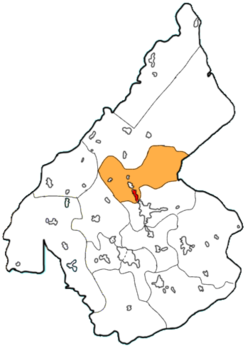 Map of Chorreron (red) in Aguada de Moya (orange) in Camajuani.