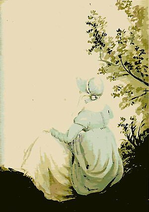 Back View of Jane Austen, Watercolor