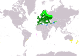 Aire de répartition du Verdier d'Europe