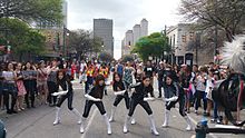 Crayon Pop filming "Can't Stop Crayon Pop" for Funny or Die before K-Pop Night Out at SXSW 2015 Crayon Pop filming at SXSW Austin Texas 2015 --2.jpg