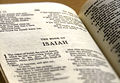 Bible opened to Isaiah